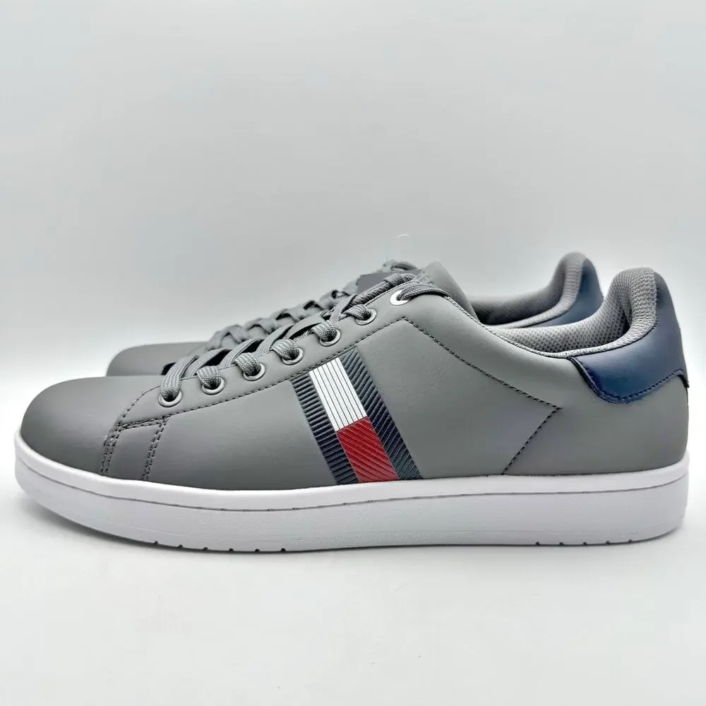 Tommy Hilfiger Mens Lampkin Flag Low Top Sneakers US 12 Grey  Cup-Sole NIB